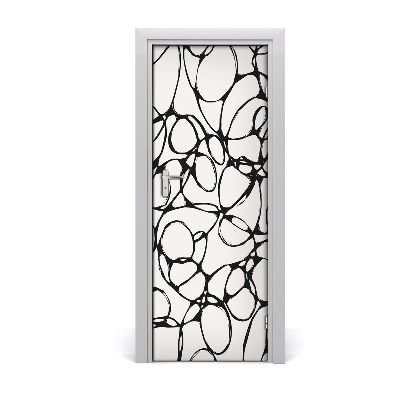 Ajtóposzter Kaotikus fekete karikák