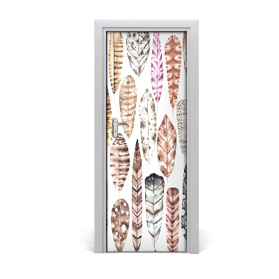 Ajtó méretű poszter Színes boho tollak