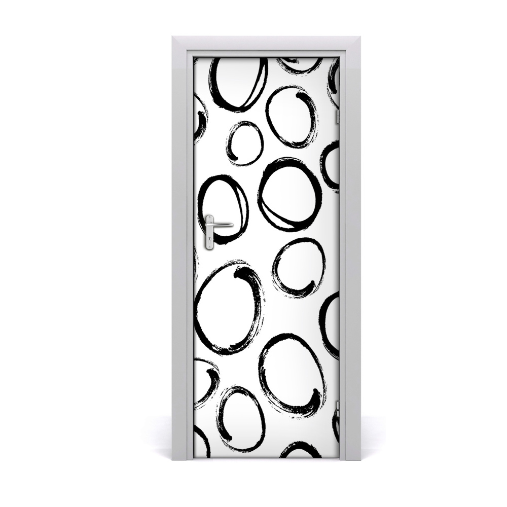 Ajtó méretű poszter Fekete körök háttér