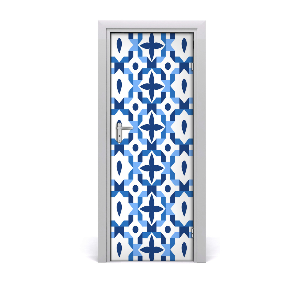 Ajtóposzter öntapadós Geometriai kék háttér