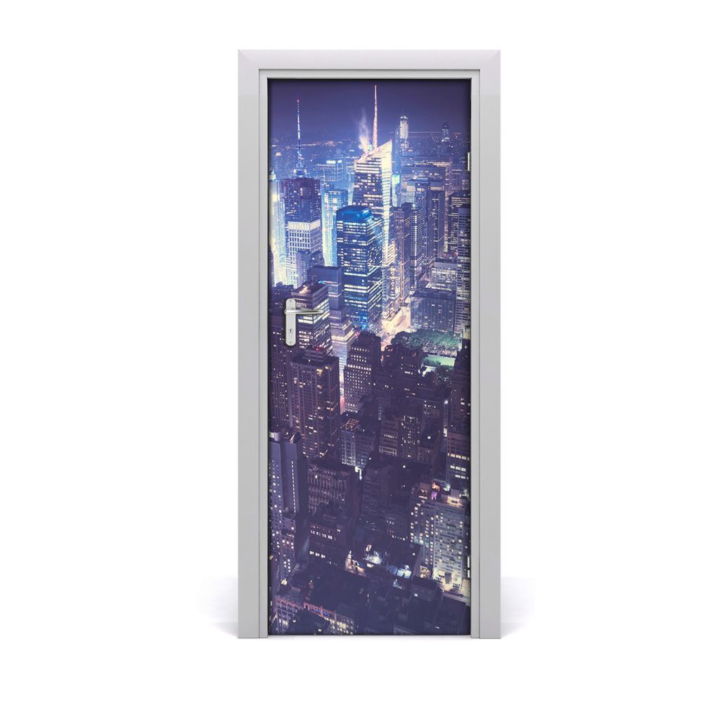 Ajtó tapéta Manhattan éjszakai panoráma