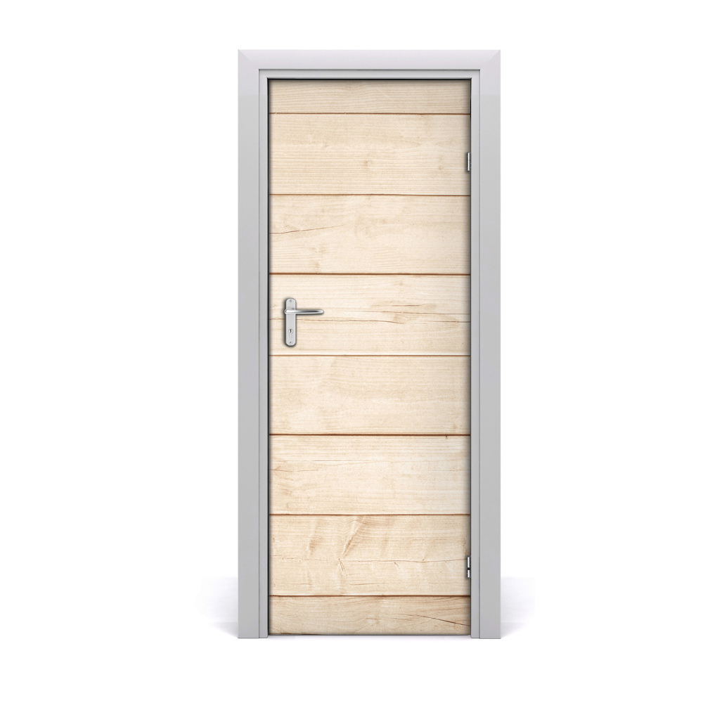 Poszter tapéta ajtóra Fából készült világos táblák háttér