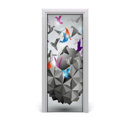 Poszter tapéta ajtóra Papír madarak