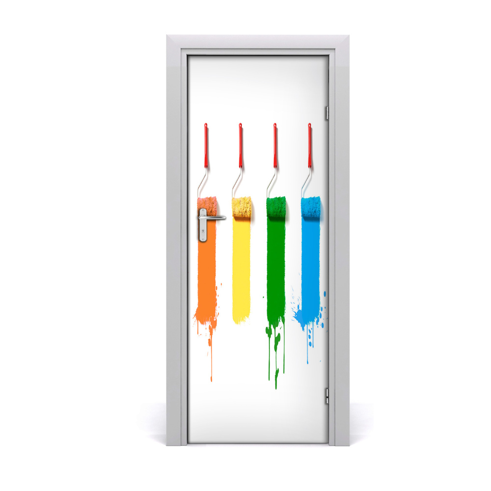 Ajtóposzter Színes festőhengerek
