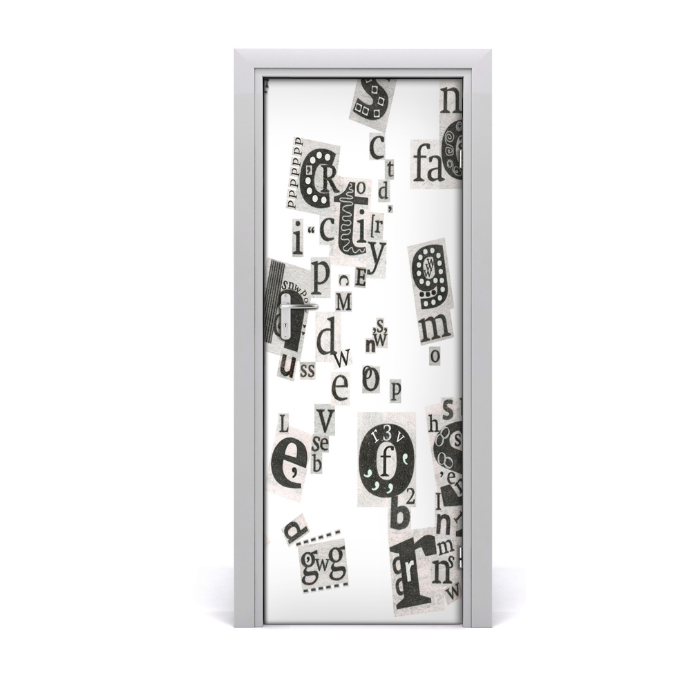Ajtó méretű poszter Elszórtan kivágott betűk