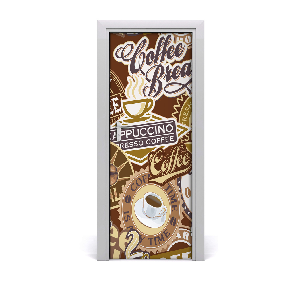 Fotótapéta ajtóra Kávézó feliratok