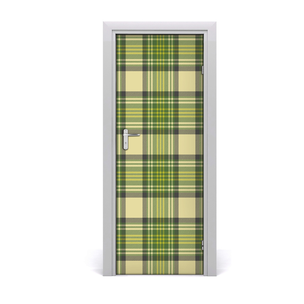Ajtó méretű poszter Zöld rácsos háttér