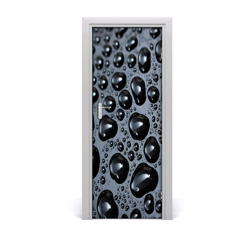 Fotótapéta ajtóra Fekete vízcseppek