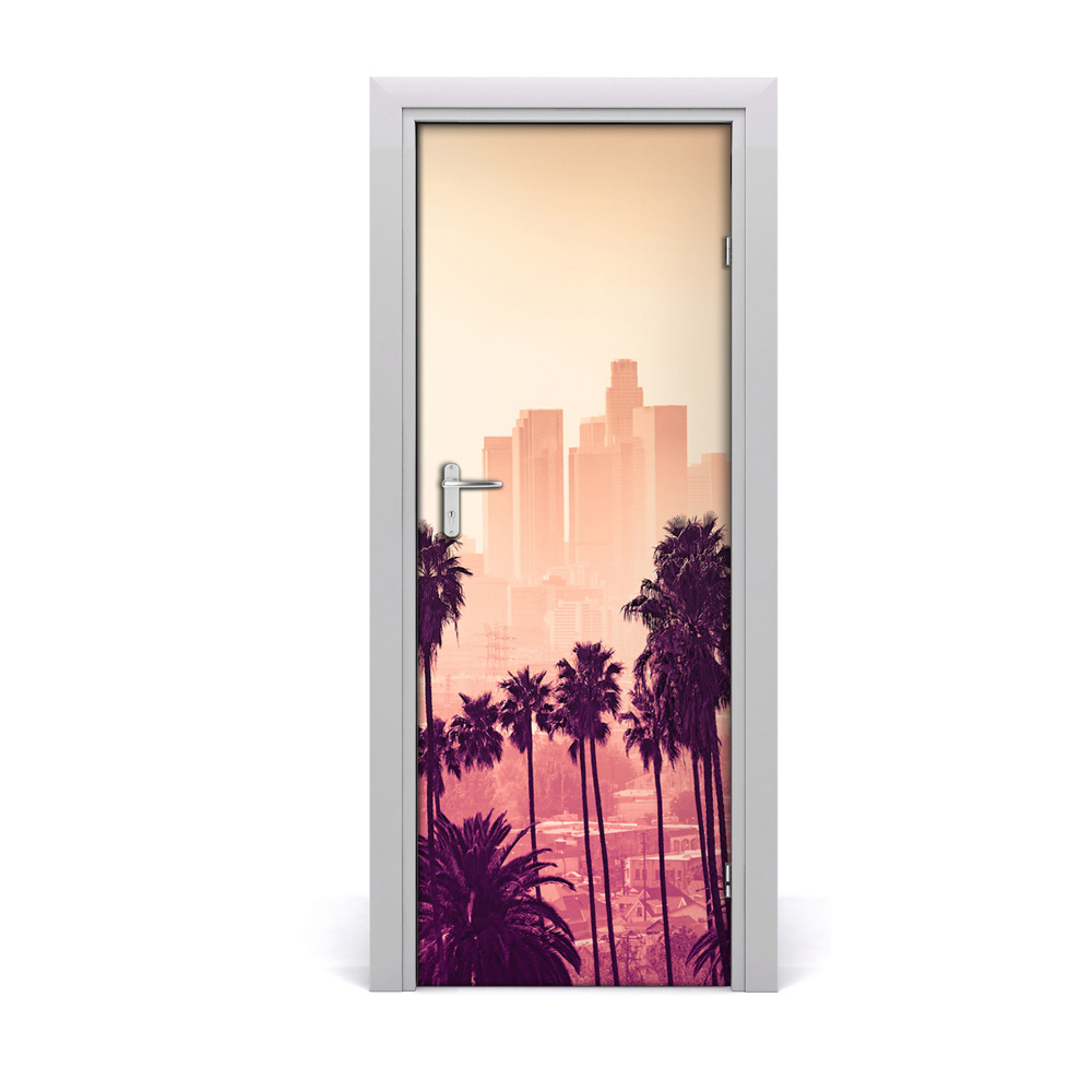 Ajtóposzter Los Angeles-i pálmafák városa