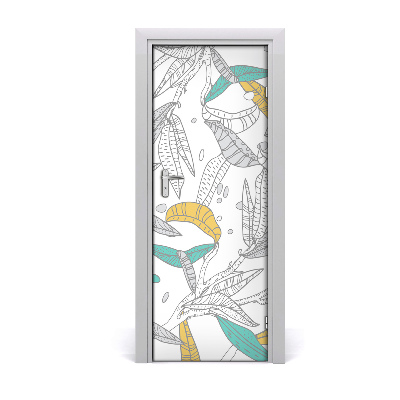 Poszter tapéta ajtóra Színes levelek