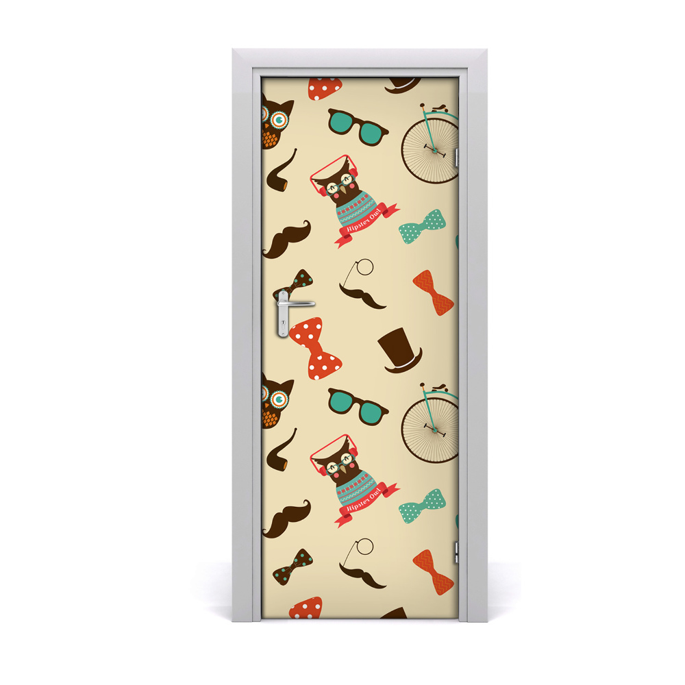 Poszter tapéta ajtóra Bagoly kerékpáros szemüveg