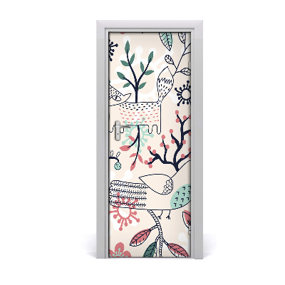 Ajtó tapéta Állatok az ágak között