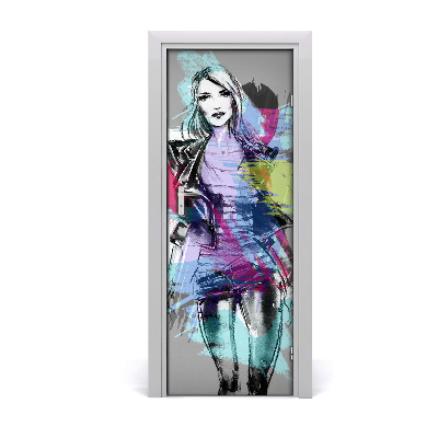 Fotótapéta ajtóra Absztrakt nő