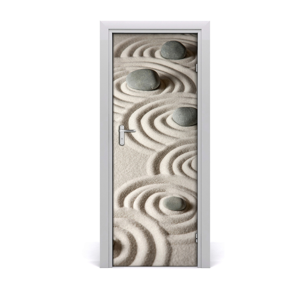 Ajtó tapéta Kövek a homokon körökben