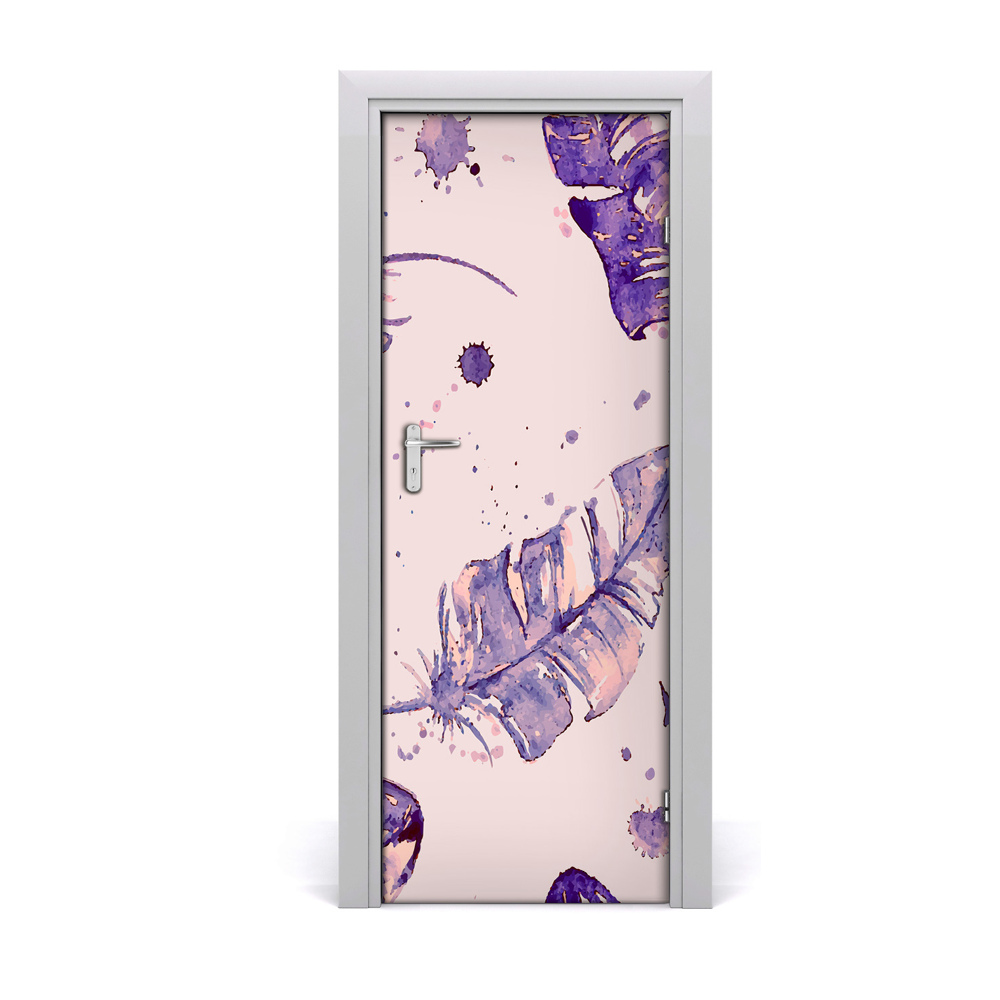 Fotótapéta ajtóra Lila tollak
