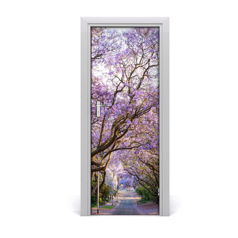 Fotótapéta ajtóra Út a Jacaranda fákkal