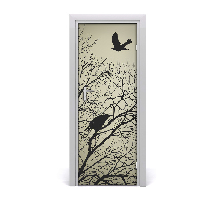 Ajtó méretű poszter Varjak a fán