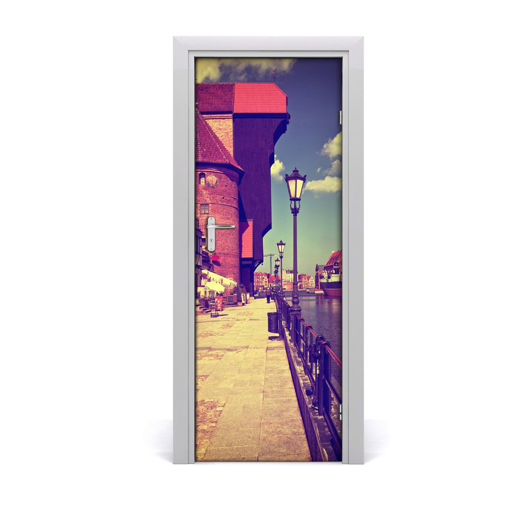 Fotótapéta ajtóra Utcai lámpa a tenger mellett