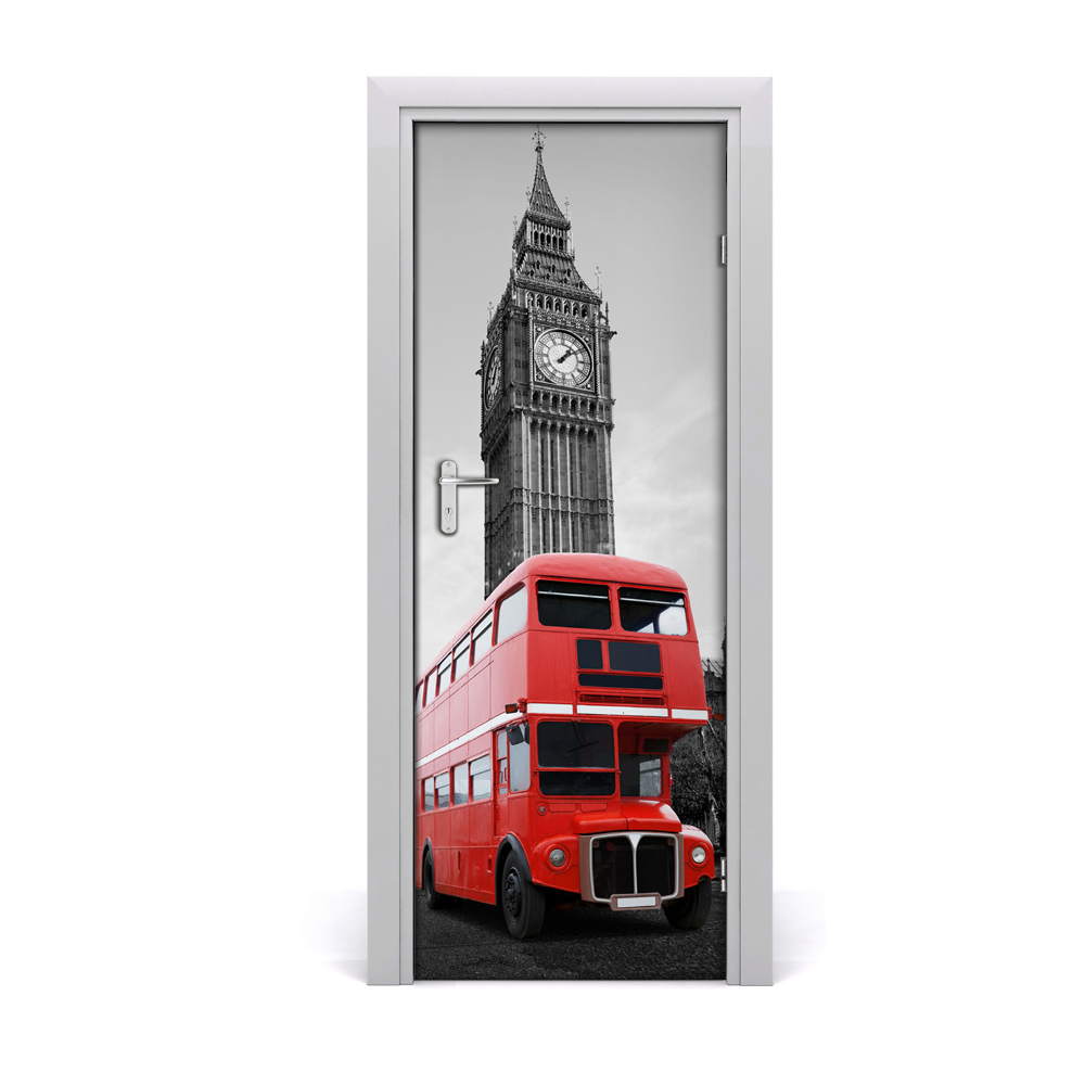 Ajtó tapéta Red Big Ben busz
