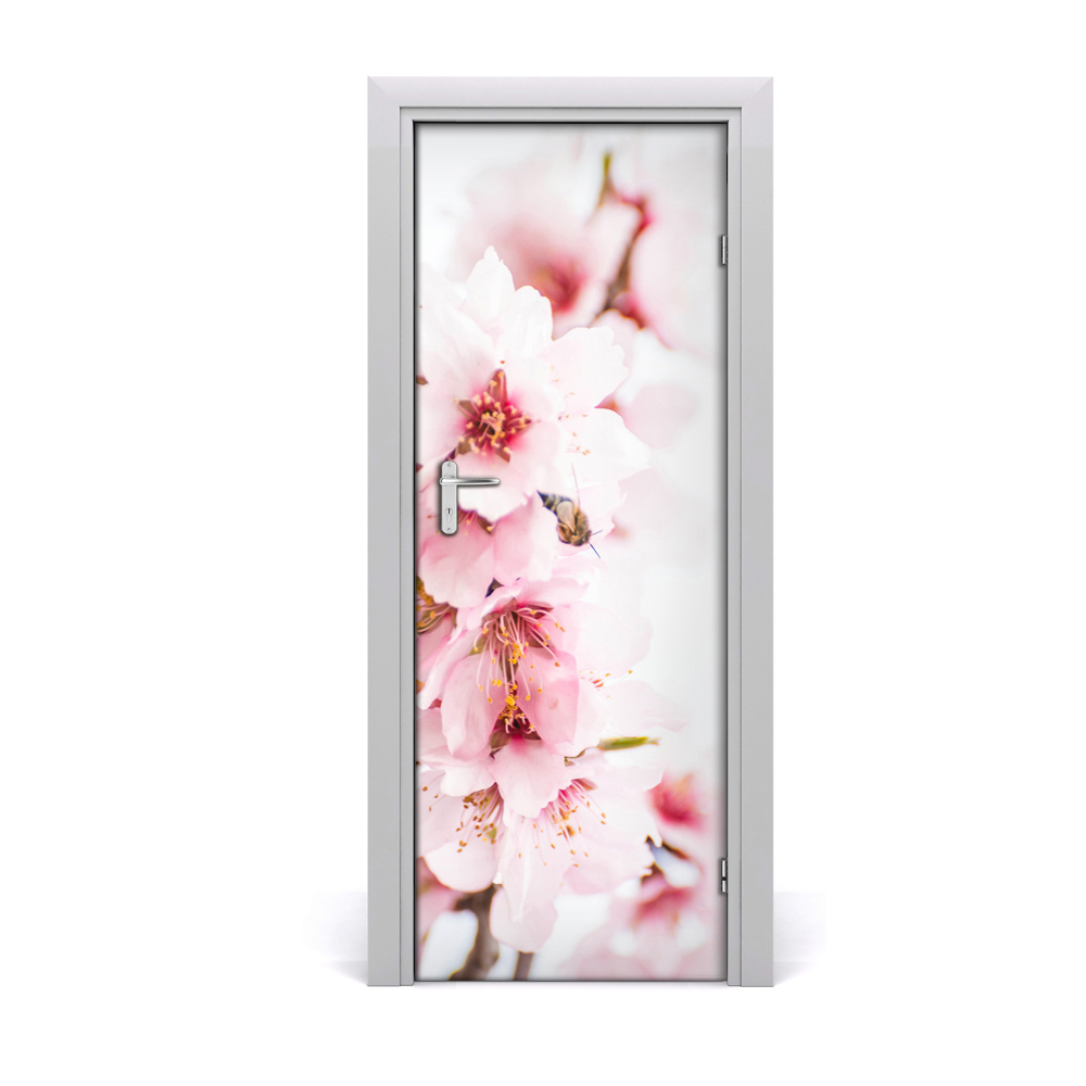 Poszter tapéta ajtóra Rózsaszín virágok