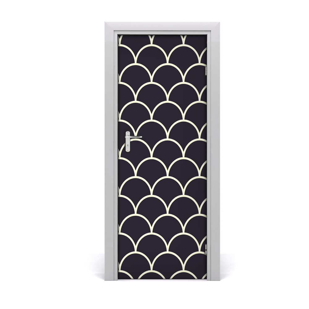 Ajtóposzter öntapadós Fekete hal pikkelyei