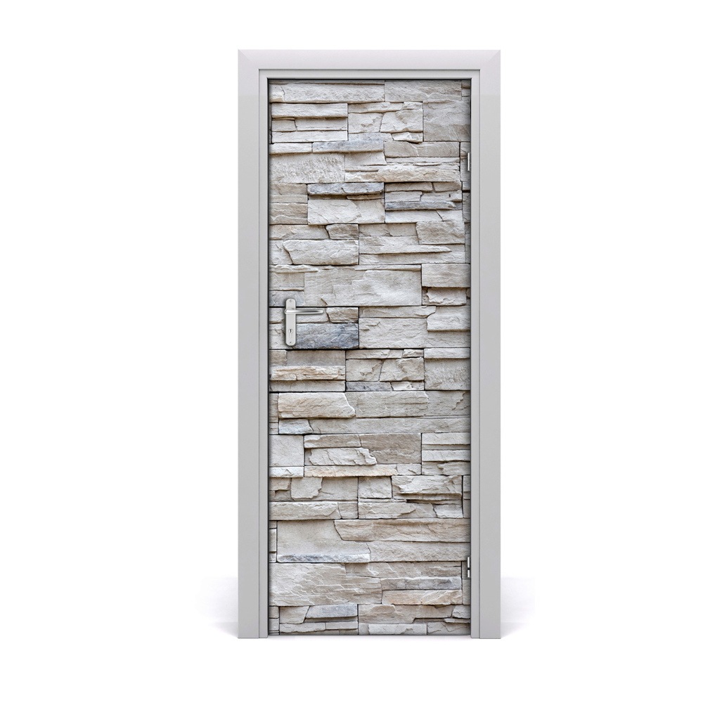 Fotótapéta ajtóra Kőszürke fal