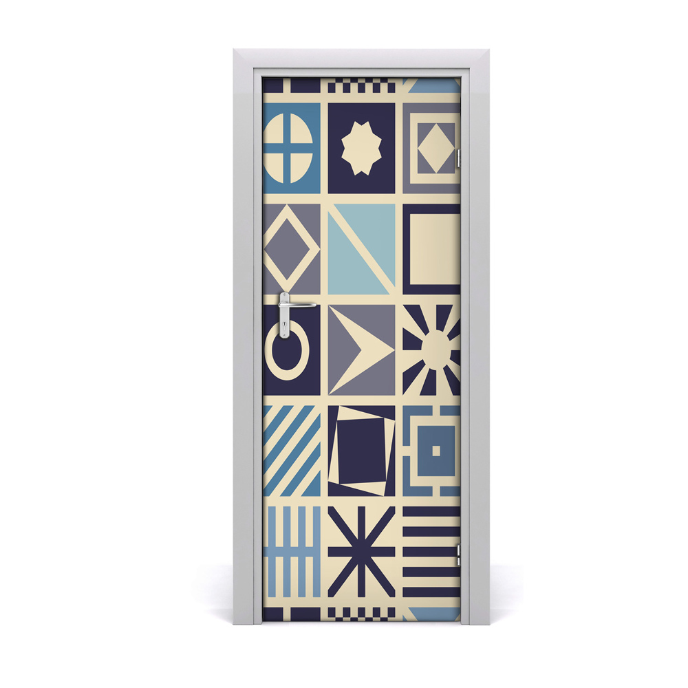 Ajtóposzter öntapadós Minta szimbólumokkal négyzetekben