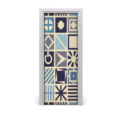 Ajtóposzter öntapadós Minta szimbólumokkal négyzetekben