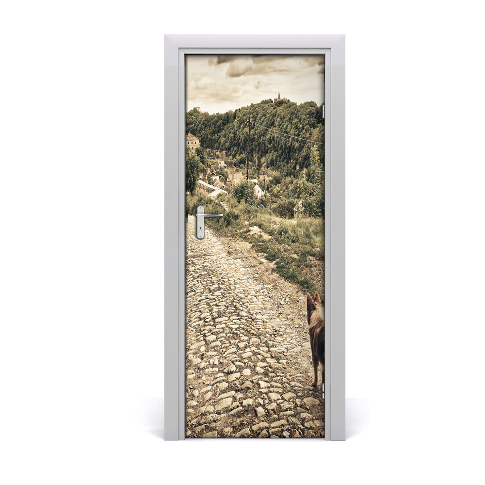 Ajtóposzter öntapadós Kutya domb