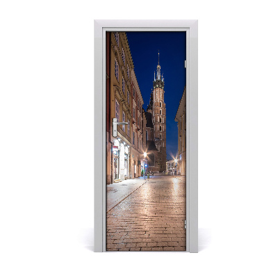 Fotótapéta ajtóra Krakkó Lengyelország éjjel
