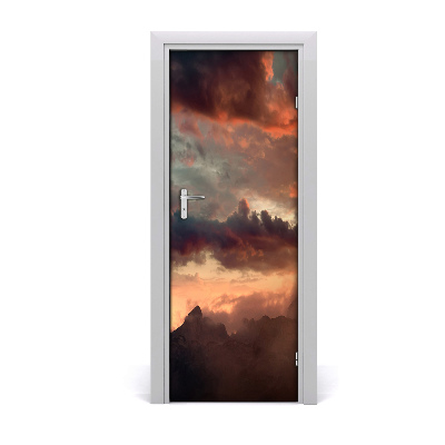 Fotótapéta ajtóra Vörös hegyi naplemente