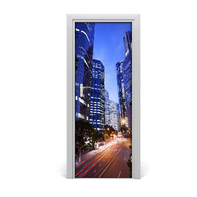 Ajtó méretű poszter Felhőkarcolók éjjel