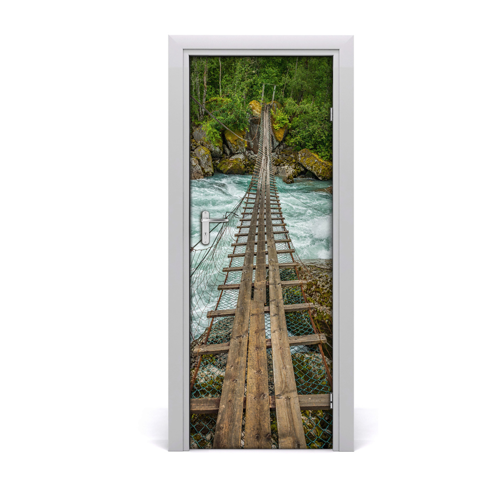 Ajtó tapéta Függőhíd a zúgó patak felett
