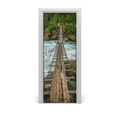 Ajtó tapéta Függőhíd a zúgó patak felett