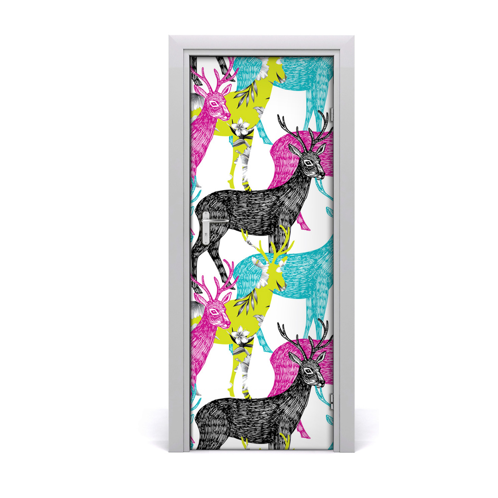 Ajtó méretű poszter Színes szarvas