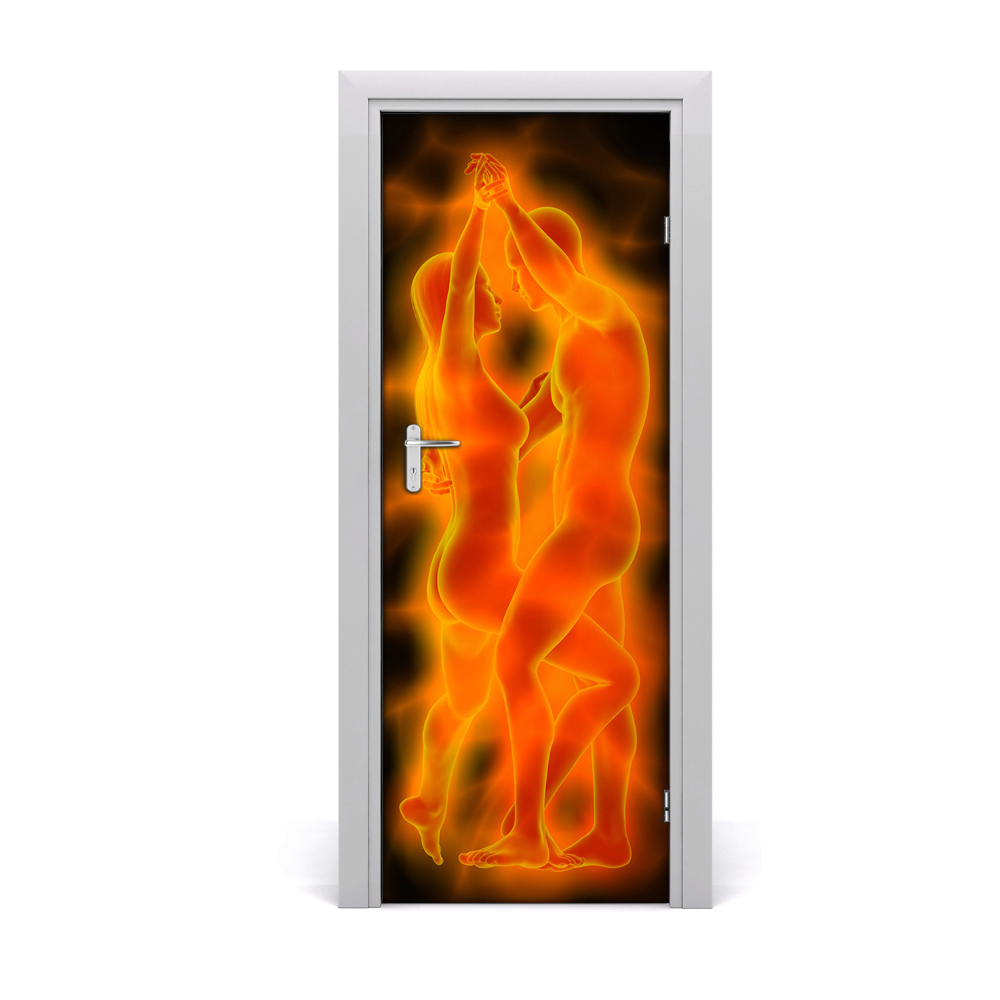 Ajtómatrica Táncoló narancssárga pár