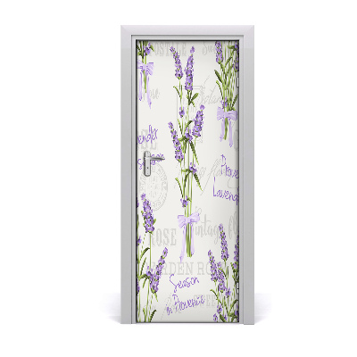 Poszter tapéta ajtóra Levendula csokor