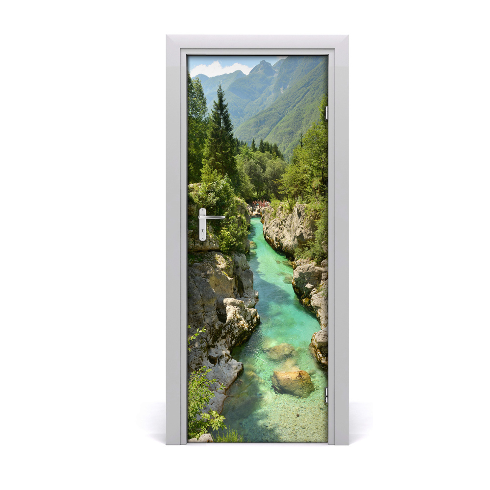 Ajtó tapéta Hegyi patak fák