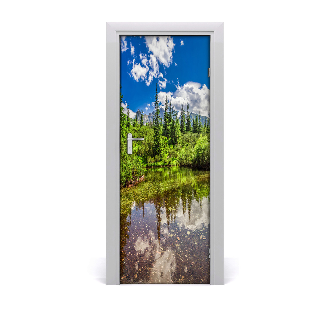 Ajtó méretű poszter Hegyi tó fák
