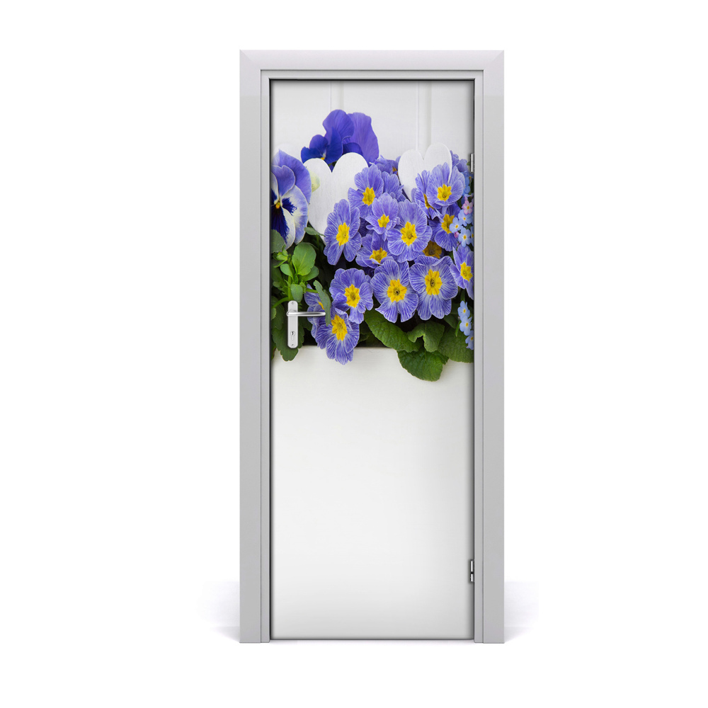 Poszter tapéta ajtóra Lila virágok