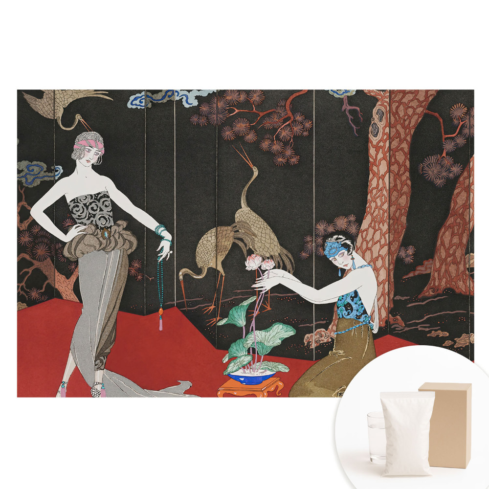 Fotótapéta nem szőtt anyagon Art Deco figurák és természet