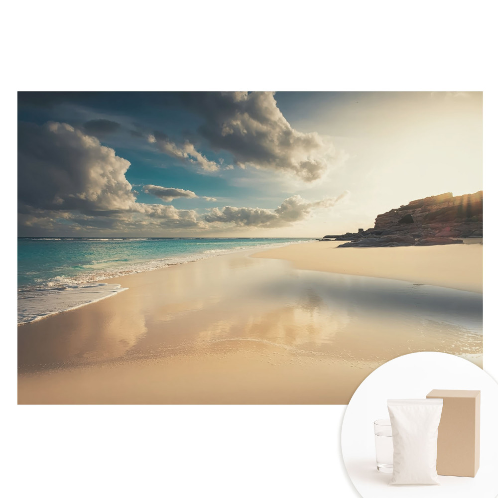 Nem szőtt tapéta Strand és óceán naplementekor