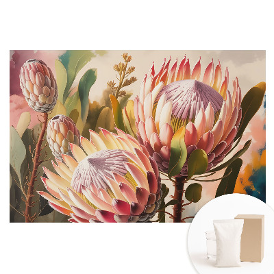 Protea virágok mintás vlies fotótapéta elegáns pasztell színekben