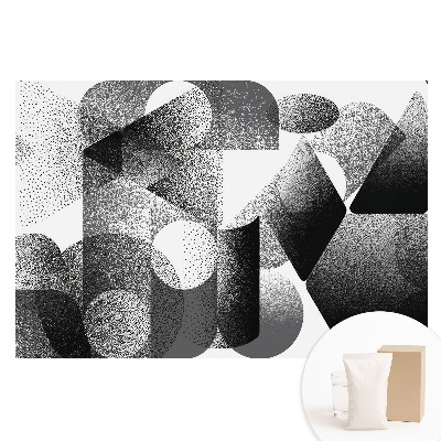Absztrakt geometriai alakzatok mintájú fotótapéta fekete és szürke színben nem szőtt textil alapon