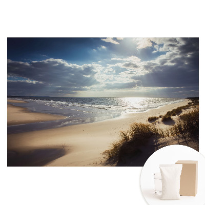 Nem szőtt tapéta strand és természetes égbolt mintával