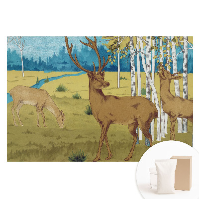 Szarvas a nyírfaerdőben nem szőtt anyagú fotótapéta