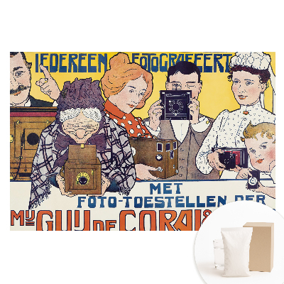 Retro kamerás reklám mintájú vlies fotótapéta