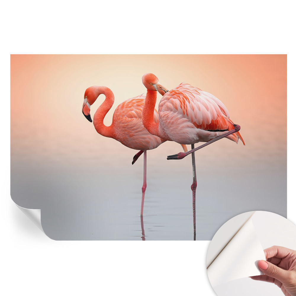 Modern fotótapéta nappaliba Finom flamingók mintával