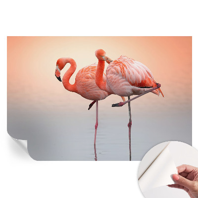 Modern fotótapéta nappaliba Finom flamingók mintával