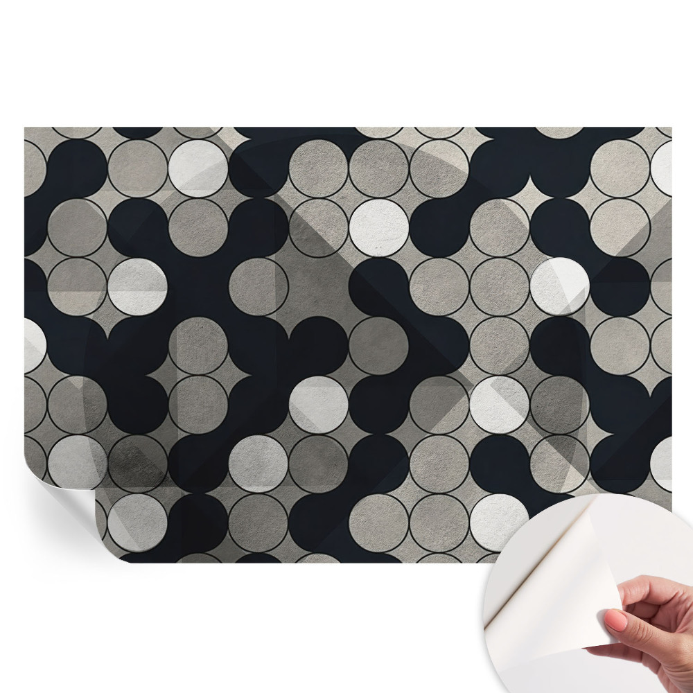 Geometriai körök mintás öntapadós tapéta nappaliba